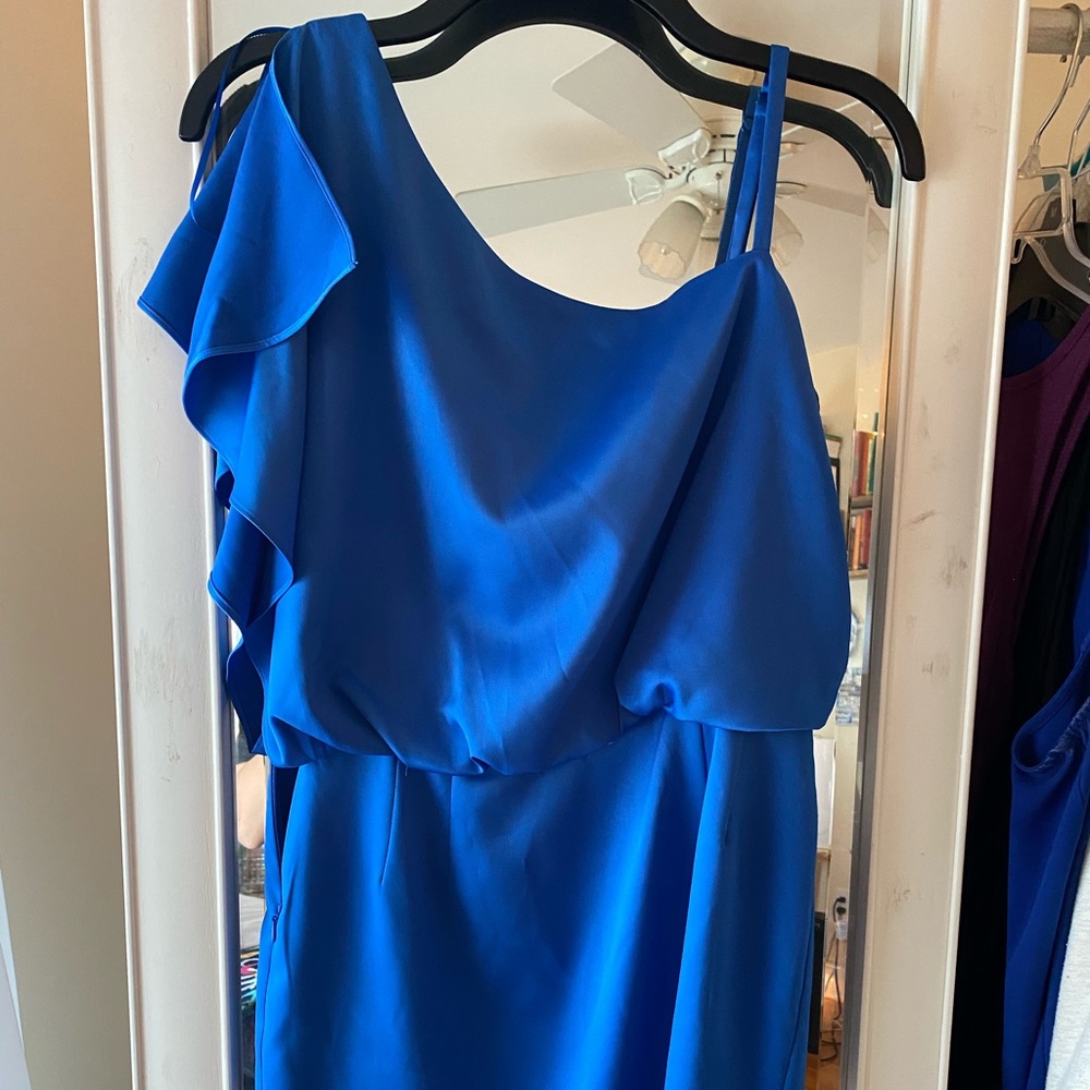 Mid length royal blue cocktail dress